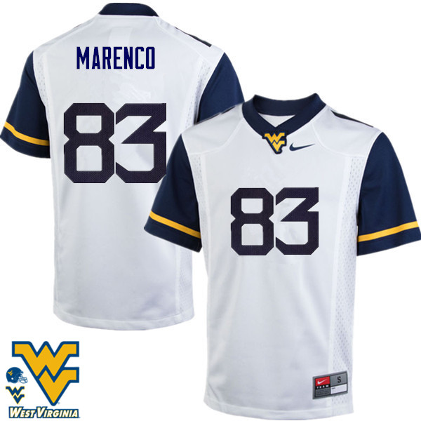 Men #83 Alejandro Marenco West Virginia Mountaineers College Football Jerseys-White - Click Image to Close